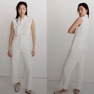 Madewell Sleeveless White Jumpsuit